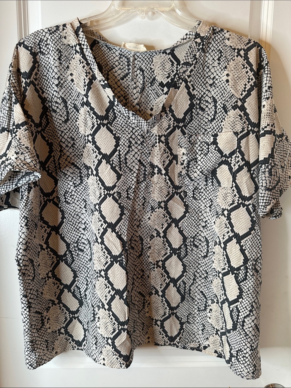 eesome Neutral Snake Print Top in Beige and Black